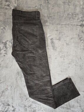 J. Crew 484 Slim Dark Gray Corduroy Pants Size 31x32 Fits 34x32